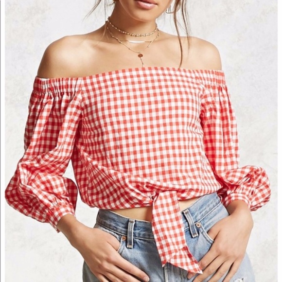 forever 21 red off the shoulder top